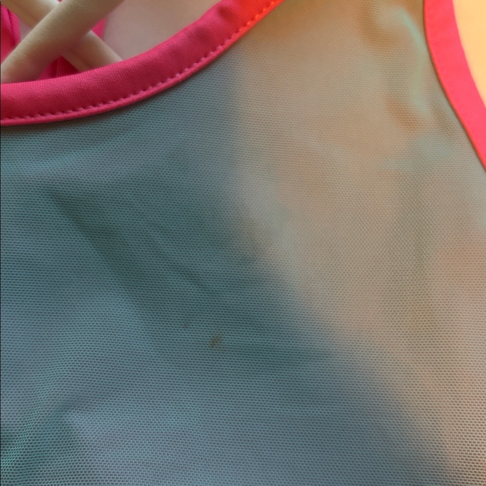 TIGER FRIDAY
AS Pink and Light Blue Cross-Back Swim Top - Picture 2 of 3